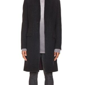 Men’s AllSaints Burge Coat in Black and Charcoal Plaid-Size 40